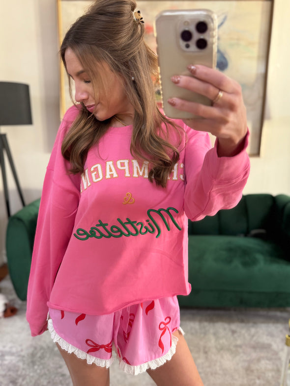 Champagne And Mistletoe Sweatshirt
