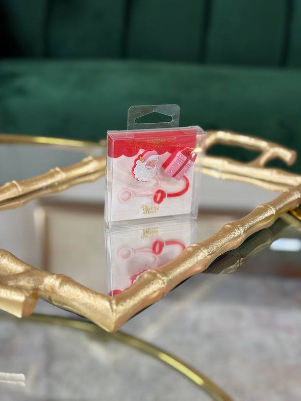 The Darling Effect Jolly Santa Straw Topper Set