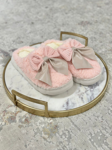 Bow Slippers Pink