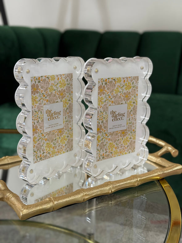 The Darling Effect Rectangle Scalloped Acrylic Frame