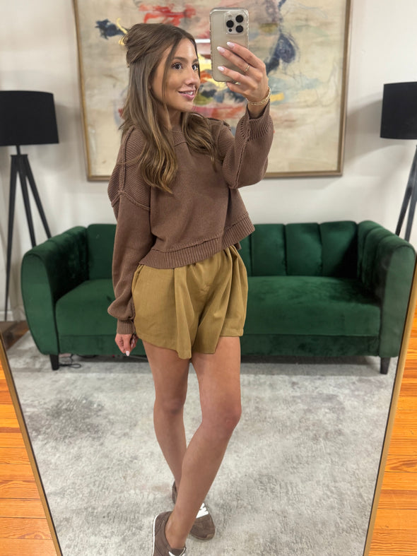 Take A Chance Sweater Brown