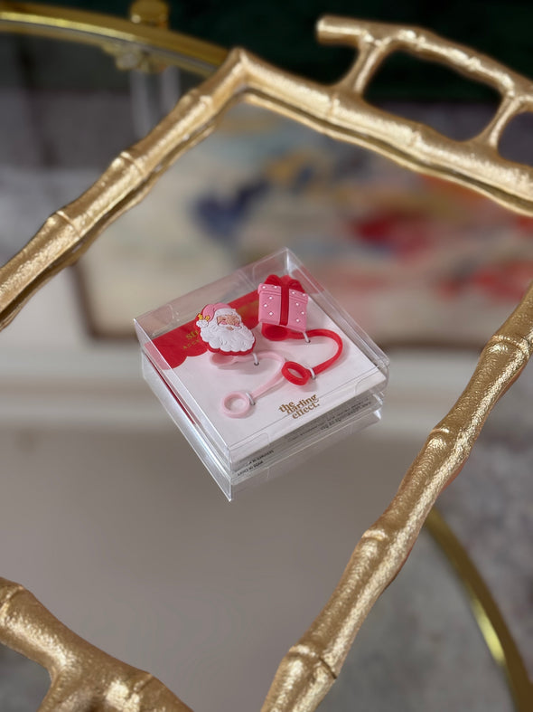 The Darling Effect Jolly Santa Straw Topper Set