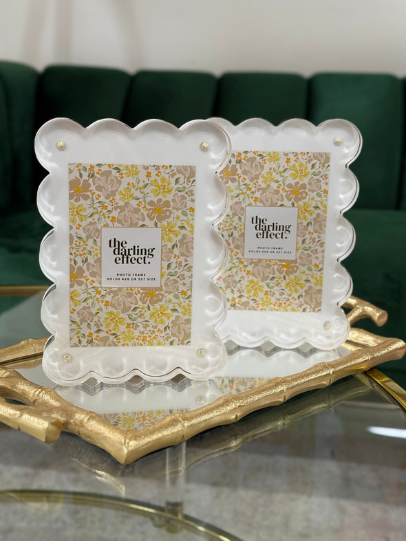 The Darling Effect Rectangle Scalloped Acrylic Frame